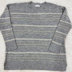 Women's Calvin Klein Beaded Sequin Gray‎ Sweater Size XL
